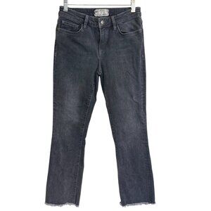 Free People Womens Frayed Hem Cropped Jeans Gray Size 26 High Rise Stretch Denim